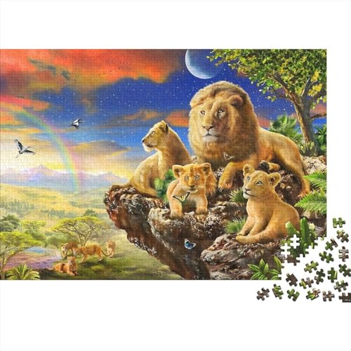 Lion Pride Puzzles 500 Teile Schwer Puzzle Spielzeug Lernspiel Impossible Herausforderungsspielzeug Für Erwachsene Und Kinder in Bewährter 500pcs (52x38cm) von PXBDUASIE