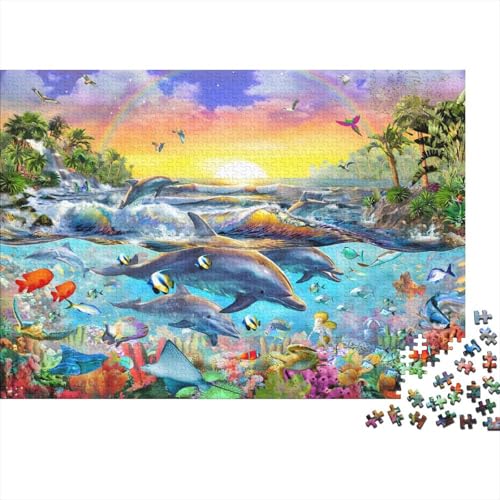 Marine Life Puzzles 500 Teile Schwer Puzzle Spielzeug Pädagogisches Spiel Impossible Herausforderungsspielzeug Für Erwachsene Und Kinder Ab 12 Jahren 500pcs (52x38cm) von PXBDUASIE