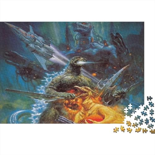 MechagodzillaPuzzle 300 Teile Schwer Puzzle Spielzeug Lernspiel Impossible Herausforderung Spielzeug Für Erwachsene Kinder 300pcs (40x28cm) von PXBDUASIE