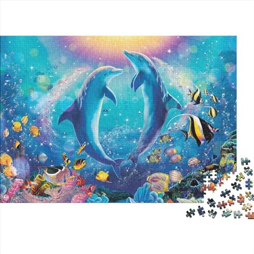 Meer Welt Ozean Koralle DelphinPuzzle 300 Teile Schwer Puzzle Spielzeug Lernspiel Impossible Herausforderungsspielzeug Für Erwachsene Und Kinder Ab 14 Jahren 300pcs (40x28cm) von PXBDUASIE