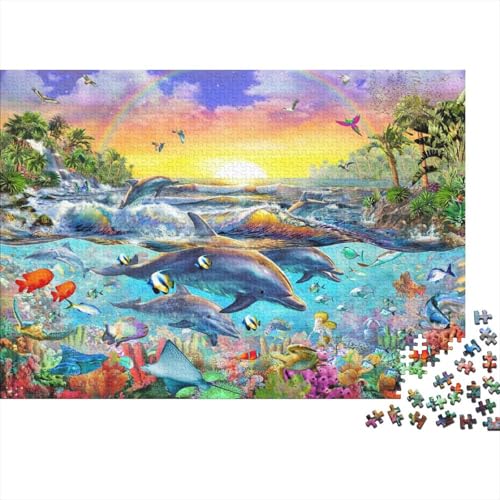 Meer Welt Ozean Koralle DelphinPuzzle 500 Teile Schwer Puzzle Spielzeug Pädagogisches Spiel Impossible Herausforderung Spielzeug Für Erwachsene Und Kinder in Bewährter 500pcs (52x38cm) von PXBDUASIE