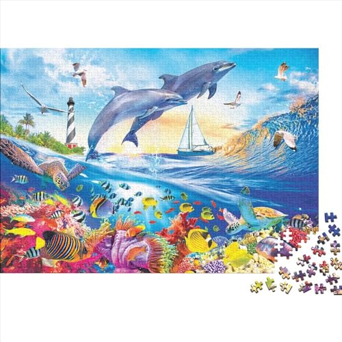 MeereslebewesenPuzzle 1000 Teile Schwer Puzzle Spielzeug Lernspiel Impossible Herausforderungsspielzeug Für Erwachsene Kinder 1000pcs (75x50cm) von PXBDUASIE