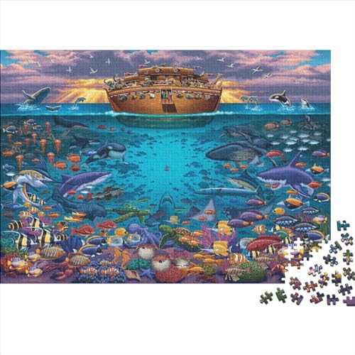 MeereslebewesenPuzzle 300-teilige Schwer Puzzle Spielzeug Pädagogisches Spiel Impossible Herausforderung Spielzeug Für Erwachsene Und Kinder in Bewährter 300pcs (40x28cm) von PXBDUASIE