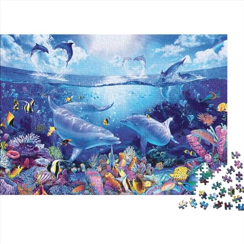 MeereslebewesenPuzzle 500 Teile Schwer Puzzle Spielzeug Pädagogisches Spiel Impossible Herausforderung Spielzeug Für Erwachsene Und Kinder Ab 14 Jahren 500pcs (52x38cm) von PXBDUASIE