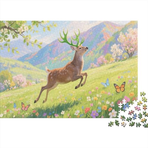 Milu HirschPuzzle 300 Teile Schwer Puzzle Spielzeug Pädagogisches Spiel Impossible Herausforderung Spielzeug Für Erwachsene Und Kinder in Bewährter 300pcs (40x28cm) von PXBDUASIE