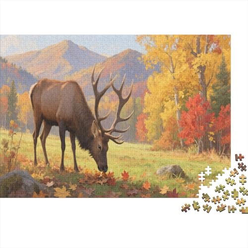 Milu HirschPuzzle 500 Teile Schwer Puzzle Spielzeug Lernspiel Impossible Herausforderung Spielzeug Für Erwachsene Und Kinder in Bewährter 500pcs (52x38cm) von PXBDUASIE