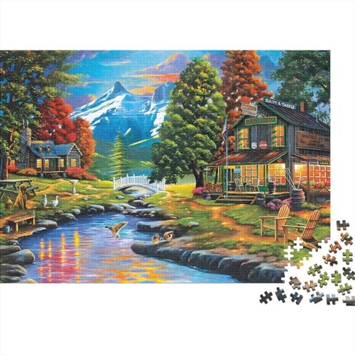 Mountains and Rivers Puzzle 500 Teile Schwer Puzzle Spielzeug Pädagogisches Spiel Impossible Herausforderungsspielzeug Für Erwachsene Kinder 500pcs (52x38cm) von PXBDUASIE