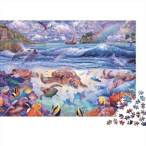Ocean World Puzzle 1000-teilige Schwer Puzzle Spielzeug Pädagogisches Spiel Impossible Herausforderung Spielzeug Für Erwachsene Kinder 1000pcs (75x50cm) von PXBDUASIE