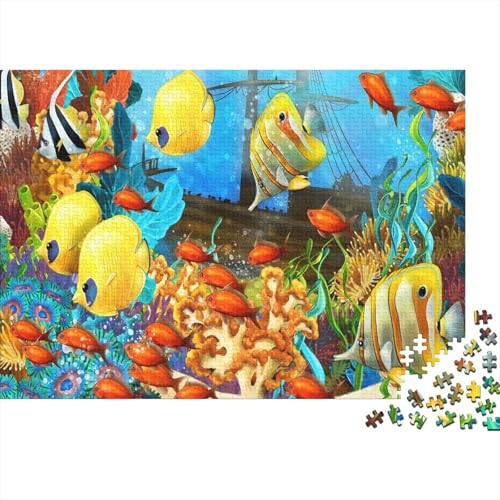 Ocean World Puzzle 300-teilige Schwer Puzzle Spielzeug Lernspiel Impossible Herausforderung Spielzeug Für Erwachsene Und Kinder Ab 14 Jahren 300pcs (40x28cm) von PXBDUASIE