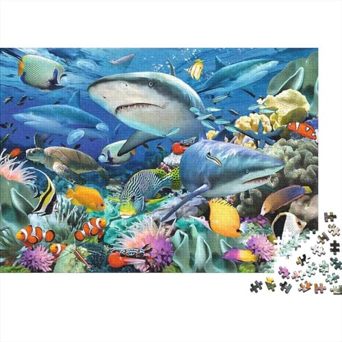 Ocean World Puzzles 500 Teile Schwer Puzzle Spielzeug Lernspiel Impossible Herausforderung Spielzeug Für Erwachsene Kinder 500pcs (52x38cm) von PXBDUASIE