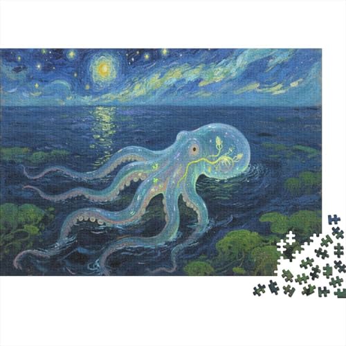 OktopusPuzzle 1000 Teile Schwer Puzzle Spielzeug Pädagogisches Spiel Impossible Herausforderungsspielzeug Für Erwachsene Und Kinder Ab 14 Jahren 1000pcs (75x50cm) von PXBDUASIE