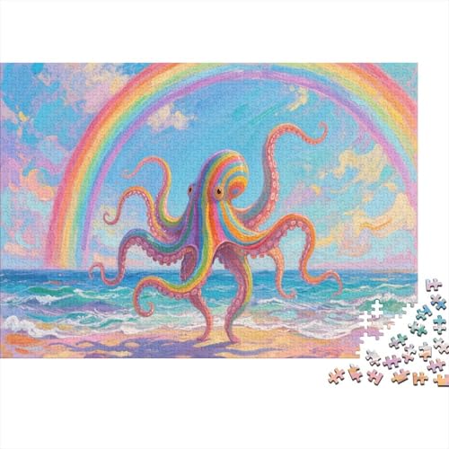OktopusPuzzle 300 Teile Schwer Puzzle Spielzeug Pädagogisches Spiel Impossible Herausforderungsspielzeug Für Erwachsene Und Kinder Ab 12 Jahren 300pcs (40x28cm) von PXBDUASIE