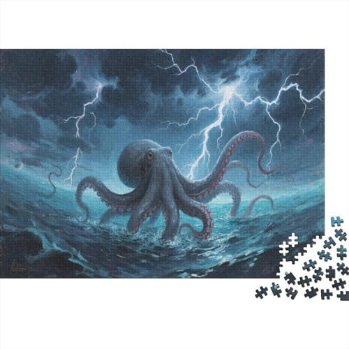 OktopusPuzzle 500 Teile Schwer Puzzle Spielzeug Pädagogisches Spiel Impossible Herausforderungsspielzeug Für Erwachsene Und Kinder Ab 14 Jahren 500pcs (52x38cm) von PXBDUASIE