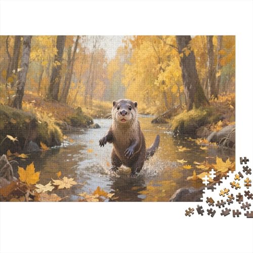 Otter Puzzle 500 Teile Schwer Puzzle Spielzeug Lernspiel Impossible Herausforderungsspielzeug Für Erwachsene Und Kinder Ab 14 Jahren 500pcs (52x38cm) von PXBDUASIE