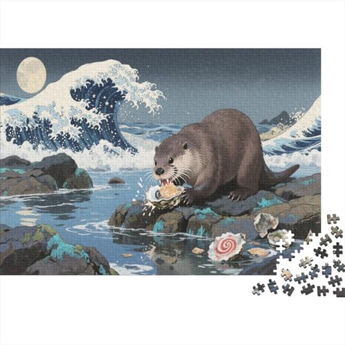 OtterPuzzle 500-teilige Schwer Puzzle Spielzeug Pädagogisches Spiel Impossible Herausforderung Spielzeug Für Erwachsene Und Kinder Ab 12 Jahren 500pcs (52x38cm) von PXBDUASIE