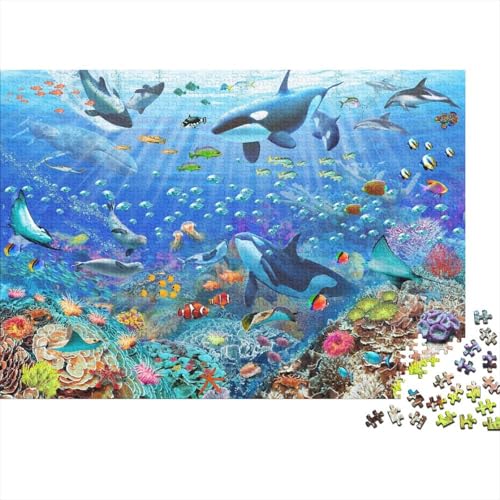 OzeanweltPuzzle 1000 Teile Schwer Puzzle Spielzeug Lernspiel Impossible Herausforderungsspielzeug Für Erwachsene Kinder 1000pcs (75x50cm) von PXBDUASIE