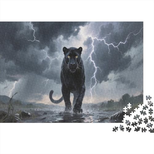 Panther Puzzle 300-teilige Schwer Puzzle Spielzeug Lernspiel Impossible Herausforderungsspielzeug Für Erwachsene Und Kinder Ab 14 Jahren 300pcs (40x28cm) von PXBDUASIE