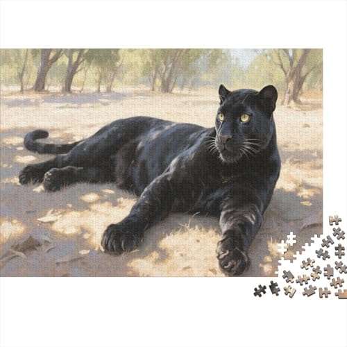 Panther Puzzles 500 Teile Schwer Puzzle Spielzeug Lernspiel Impossible Herausforderungsspielzeug Für Erwachsene Und Kinder Ab 12 Jahren 500pcs (52x38cm) von PXBDUASIE