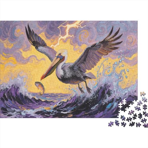 PelikanPuzzle 500-teilige Schwer Puzzle Spielzeug Pädagogisches Spiel Impossible Herausforderungsspielzeug Für Erwachsene Kinder 500pcs (52x38cm) von PXBDUASIE