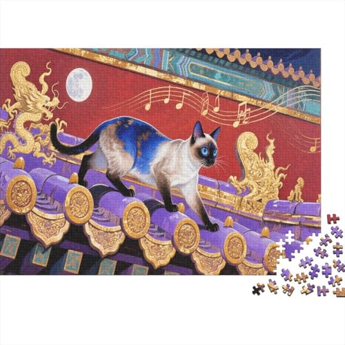 Persische KatzePuzzle 300 Teile Schwer Puzzle Spielzeug Lernspiel Impossible Herausforderungsspielzeug Für Erwachsene Und Kinder Ab 14 Jahren 300pcs (40x28cm) von PXBDUASIE