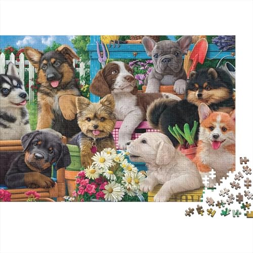 Pet Group Puzzles 1000 Teile Schwer Puzzle Spielzeug Pädagogisches Spiel Impossible Herausforderungsspielzeug Für Erwachsene Kinder 1000pcs (75x50cm) von PXBDUASIE
