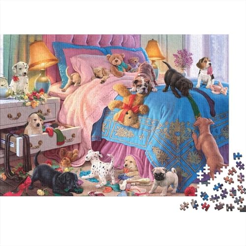 Pet Group Puzzles 300 Teile Schwer Puzzle Spielzeug Lernspiel Impossible Herausforderung Spielzeug Für Erwachsene Und Kinder Ab 12 Jahren 300pcs (40x28cm) von PXBDUASIE