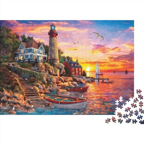 Pier Lighthouse Puzzle 1000 Teile Schwer Puzzle Spielzeug Pädagogisches Spiel Impossible Herausforderung Spielzeug Für Erwachsene Und Kinder Ab 14 Jahren 1000pcs (75x50cm) von PXBDUASIE