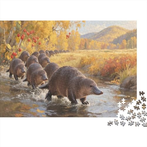 PlatypusPuzzle 300-teilige Schwer Puzzle Spielzeug Pädagogisches Spiel Impossible Herausforderung Spielzeug Für Erwachsene Und Kinder Ab 12 Jahren 300pcs (40x28cm) von PXBDUASIE