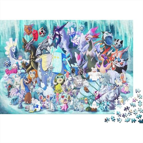 Pokemon Puzzle 300 Teile Schwer Puzzle Spielzeug Lernspiel Impossible Herausforderung Spielzeug Für Erwachsene Und Kinder in Bewährter 300pcs (40x28cm) von PXBDUASIE