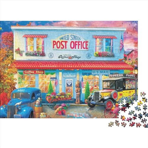 Postamt Puzzles 1000 Teile Schwer Puzzle Spielzeug Pädagogisches Spiel Impossible Herausforderung Spielzeug Für Erwachsene Und Kinder Ab 12 Jahren 1000pcs (75x50cm) von PXBDUASIE