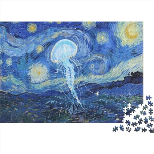 QuallenPuzzle 300 Teile Schwer Puzzle Spielzeug Pädagogisches Spiel Impossible Herausforderungsspielzeug Für Erwachsene Kinder 300pcs (40x28cm) von PXBDUASIE