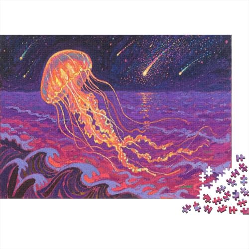 QuallenPuzzle 500 Teile Schwer Puzzle Spielzeug Lernspiel Impossible Herausforderungsspielzeug Für Erwachsene Und Kinder Ab 14 Jahren 500pcs (52x38cm) von PXBDUASIE