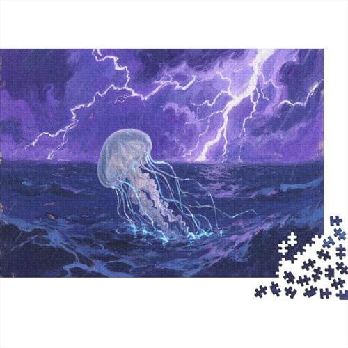 QuallenPuzzles 300 Teile Schwer Puzzle Spielzeug Pädagogisches Spiel Impossible Herausforderungsspielzeug Für Erwachsene Und Kinder Ab 12 Jahren 300pcs (40x28cm) von PXBDUASIE