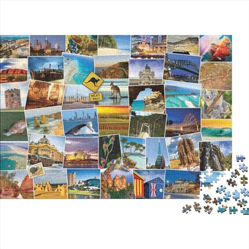 Reisen rund um Puzzles 1000 Teile Schwer Puzzle Spielzeug Lernspiel Impossible Herausforderung Spielzeug Für Erwachsene Kinder 1000pcs (75x50cm) von PXBDUASIE