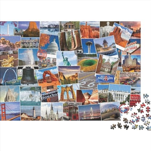 Reisen rund um Puzzles 500 Teile Schwer Puzzle Spielzeug Lernspiel Impossible Herausforderung Spielzeug Für Erwachsene Und Kinder in Bewährter 500pcs (52x38cm) von PXBDUASIE