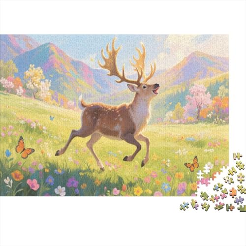 RentierePuzzles 1000 Teile Schwer Puzzle Spielzeug Lernspiel Impossible Herausforderungsspielzeug Für Erwachsene Und Kinder Ab 12 Jahren 1000pcs (75x50cm) von PXBDUASIE