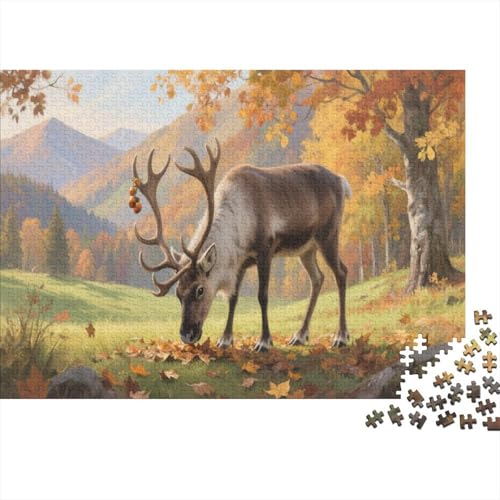 RentierePuzzles 300 Teile Schwer Puzzle Spielzeug Pädagogisches Spiel Impossible Herausforderungsspielzeug Für Erwachsene Und Kinder in Bewährter 300pcs (40x28cm) von PXBDUASIE