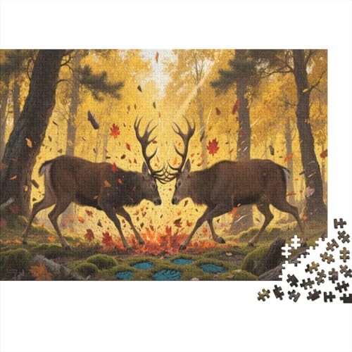 RentierePuzzles 500-teilige Schwer Puzzle Spielzeug Lernspiel Impossible Herausforderungsspielzeug Für Erwachsene Und Kinder in Bewährter 500pcs (52x38cm) von PXBDUASIE