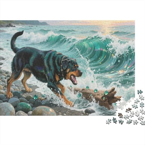 RottweilerPuzzle 300 Teile Schwer Puzzle Spielzeug Lernspiel Impossible Herausforderungsspielzeug Für Erwachsene Und Kinder in Bewährter 300pcs (40x28cm) von PXBDUASIE