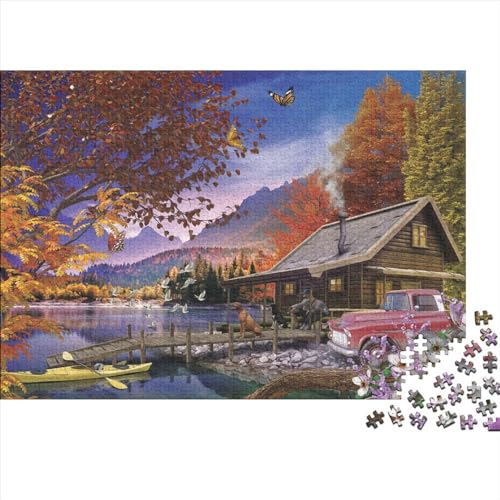 Ruhige Zeit Puzzle 300-teilige Schwer Puzzle Spielzeug Pädagogisches Spiel Impossible Herausforderung Spielzeug Für Erwachsene Und Kinder Ab 14 Jahren 300pcs (40x28cm) von PXBDUASIE
