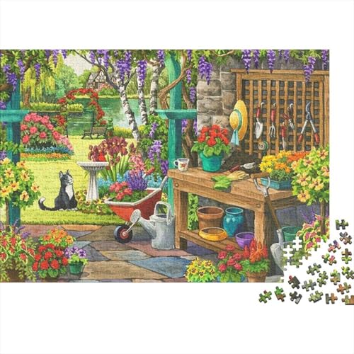 Ruhiger Garten Puzzle 500 Teile Schwer Puzzle Spielzeug Lernspiel Impossible Herausforderung Spielzeug Für Erwachsene Und Kinder Ab 12 Jahren 500pcs (52x38cm) von PXBDUASIE