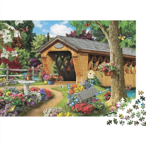 Ruhiger Garten Puzzle 500 Teile Schwer Puzzle Spielzeug Lernspiel Impossible Herausforderungsspielzeug Für Erwachsene Und Kinder in Bewährter 500pcs (52x38cm) von PXBDUASIE