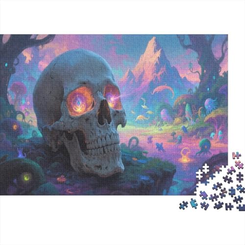SchädelPuzzles 500 Teile Schwer Puzzle Spielzeug Lernspiel Impossible Herausforderung Spielzeug Für Erwachsene Und Kinder Ab 14 Jahren 500pcs (52x38cm) von PXBDUASIE