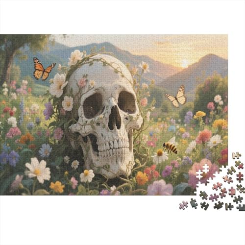 SchädelPuzzles 500 Teile Schwer Puzzle Spielzeug Lernspiel Impossible Herausforderungsspielzeug Für Erwachsene Und Kinder Ab 12 Jahren 500pcs (52x38cm) von PXBDUASIE