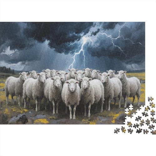 SchafePuzzles 1000 Teile Schwer Puzzle Spielzeug Pädagogisches Spiel Impossible Herausforderungsspielzeug Für Erwachsene Und Kinder Ab 14 Jahren 1000pcs (75x50cm) von PXBDUASIE