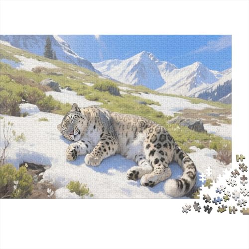 Schneeleopard Puzzle 1000 Teile Schwer Puzzle Spielzeug Lernspiel Impossible Herausforderungsspielzeug Für Erwachsene Und Kinder Ab 12 Jahren 1000pcs (75x50cm) von PXBDUASIE