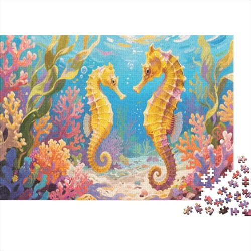 SeepferdPuzzle 1000 Teile Schwer Puzzle Spielzeug Pädagogisches Spiel Impossible Herausforderungsspielzeug Für Erwachsene Und Kinder Ab 12 Jahren 1000pcs (75x50cm) von PXBDUASIE