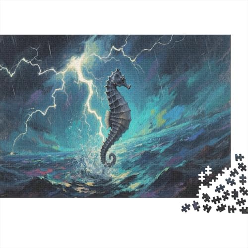 SeepferdPuzzles 300 Teile Schwer Puzzle Spielzeug Lernspiel Impossible Herausforderung Spielzeug Für Erwachsene Und Kinder Ab 14 Jahren 300pcs (40x28cm) von PXBDUASIE