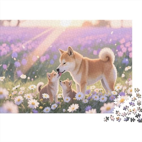 Shiba InuPuzzles 500 Teile Schwer Puzzle Spielzeug Pädagogisches Spiel Impossible Herausforderungsspielzeug Für Erwachsene Kinder 500pcs (52x38cm) von PXBDUASIE