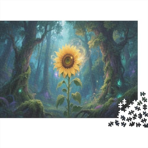 SonnenblumenPuzzle 300 Teile Schwer Puzzle Spielzeug Pädagogisches Spiel Impossible Herausforderung Spielzeug Für Erwachsene Und Kinder Ab 12 Jahren 300pcs (40x28cm) von PXBDUASIE